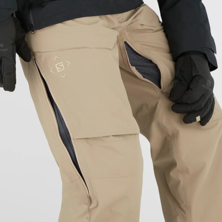 Khaki Salomon Gravity Gore Tex Men's Ski Pants | IE LW6589